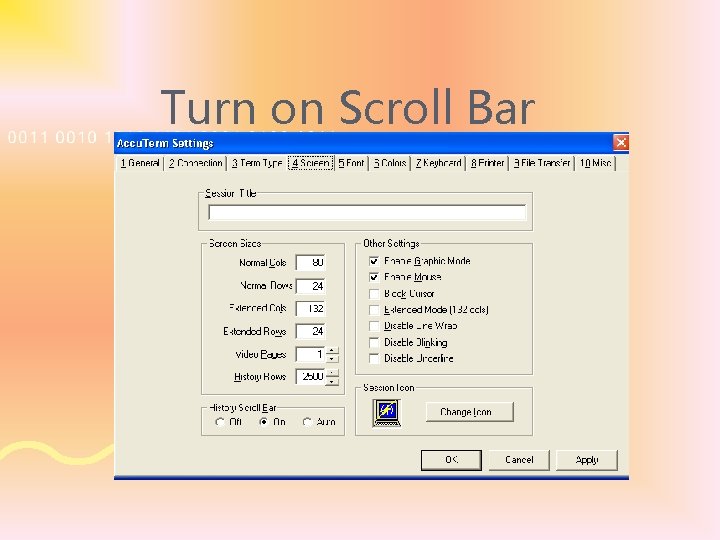 Turn on Scroll Bar 