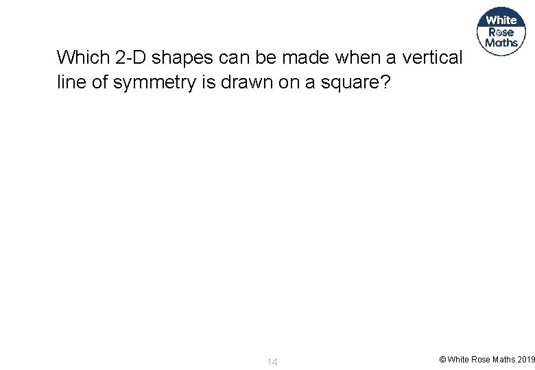 Which 2 -D shapes can be made when a vertical line of symmetry is