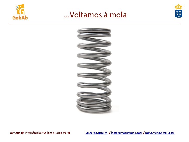 …Voltamos à mola Jornada de Intercâmbio Avaliaçao Cabo Verde jaligero@ucm. es / jambbarros@gmail. com