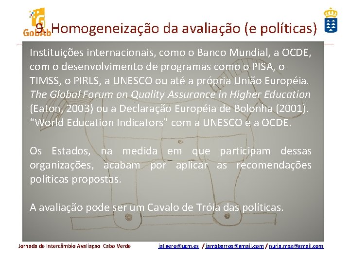 9. Homogeneização da avaliação (e políticas) Instituições internacionais, como o Banco Mundial, a OCDE,