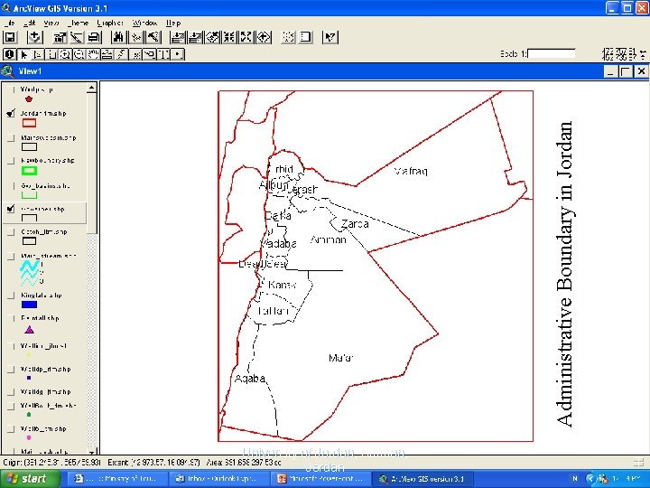 Administrative Boundary in Jordan Univeristy of Jordan, Amman, Jordan 