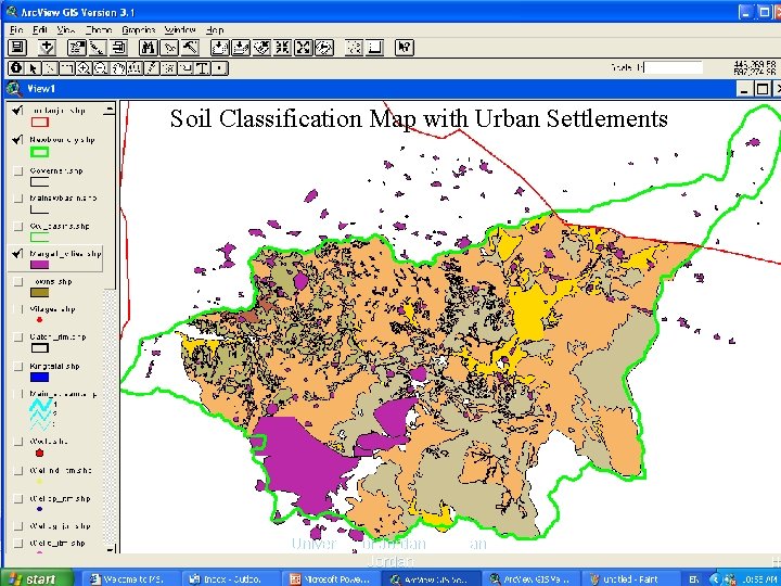 Soil Classification Map with Urban Settlements Univeristy of Jordan, Amman, Jordan 