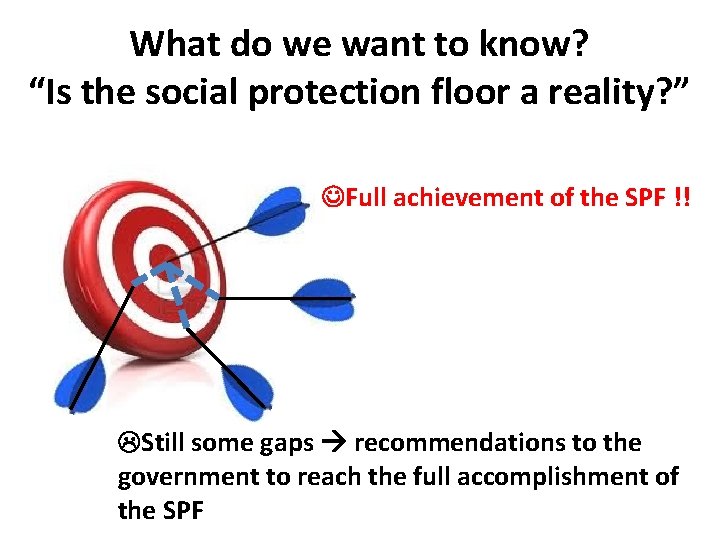 What do we want to know? “Is the social protection floor a reality? ”