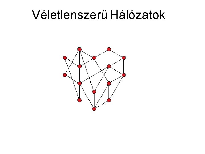 Véletlenszerű Hálózatok 