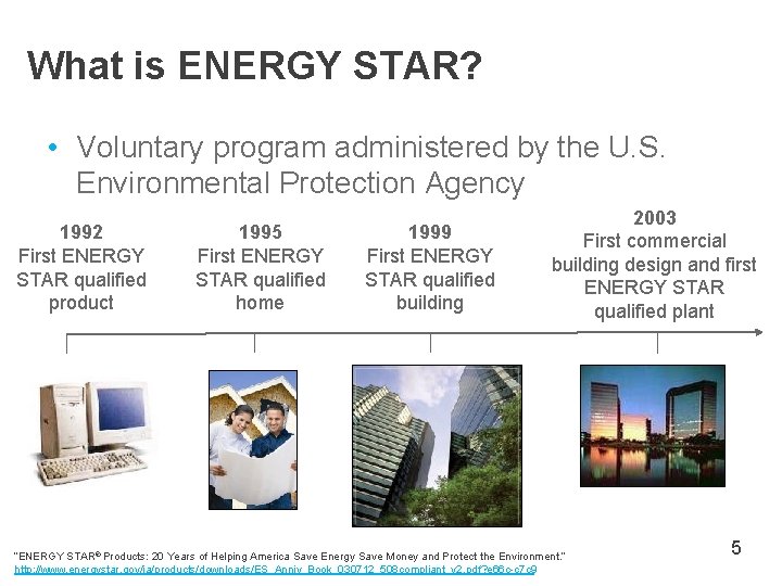 What is ENERGY STAR? • Voluntary program administered by the U. S. Environmental Protection