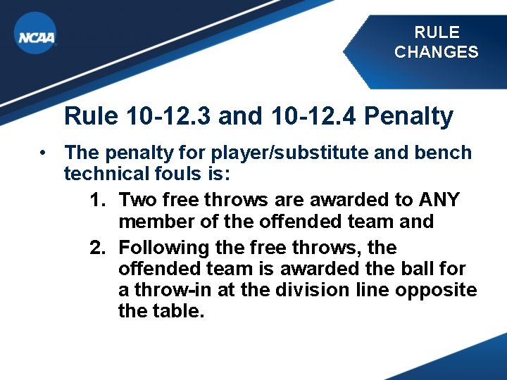 RULE CHANGES Rule 10 -12. 3 and 10 -12. 4 Penalty • The penalty RULE CHANGES Rule 10 -12. 3 and 10 -12. 4 Penalty • The penalty