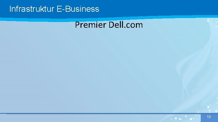 Infrastruktur E-Business Premier Dell. com 18 