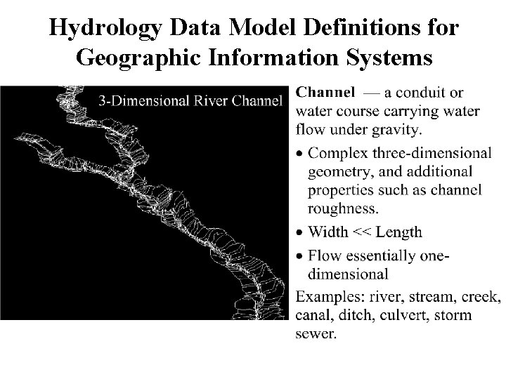 Hydrology Data Model Definitions for Geographic Information Systems 