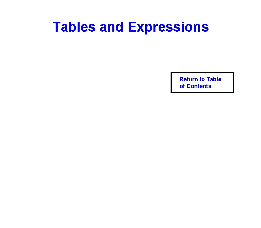 Tables and Expressions Return to Table of Contents 