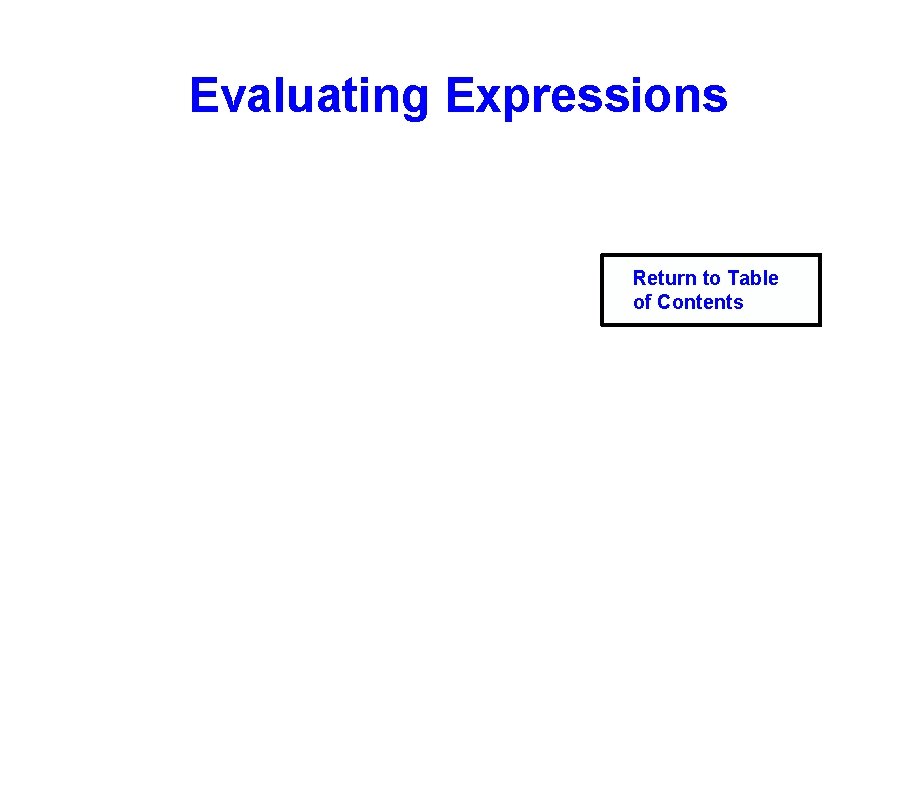Evaluating Expressions Return to Table of Contents 