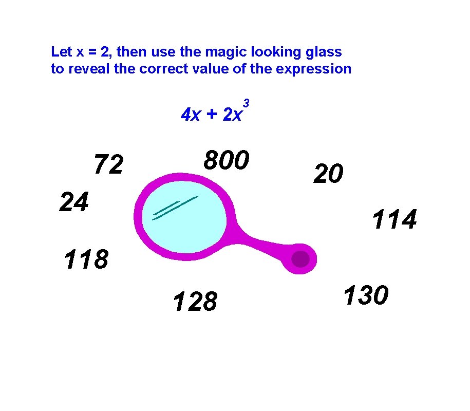 Let x = 2, then use the magic looking glass to reveal the correct