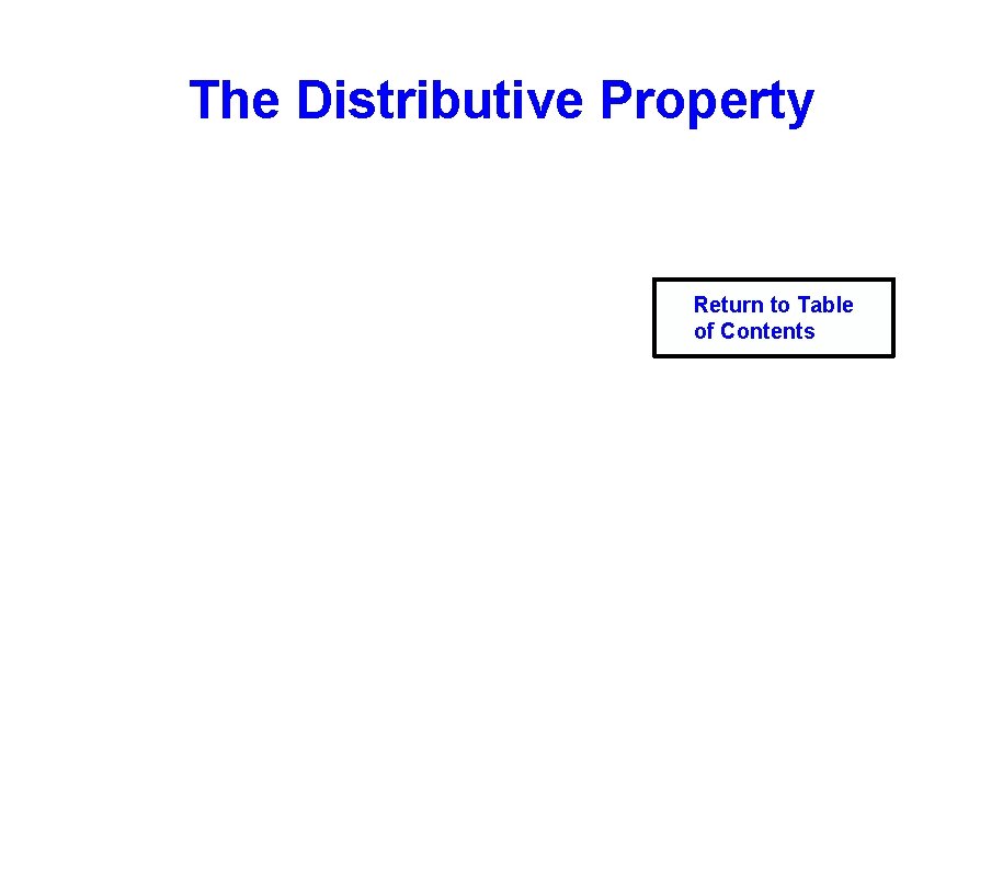 The Distributive Property Return to Table of Contents 
