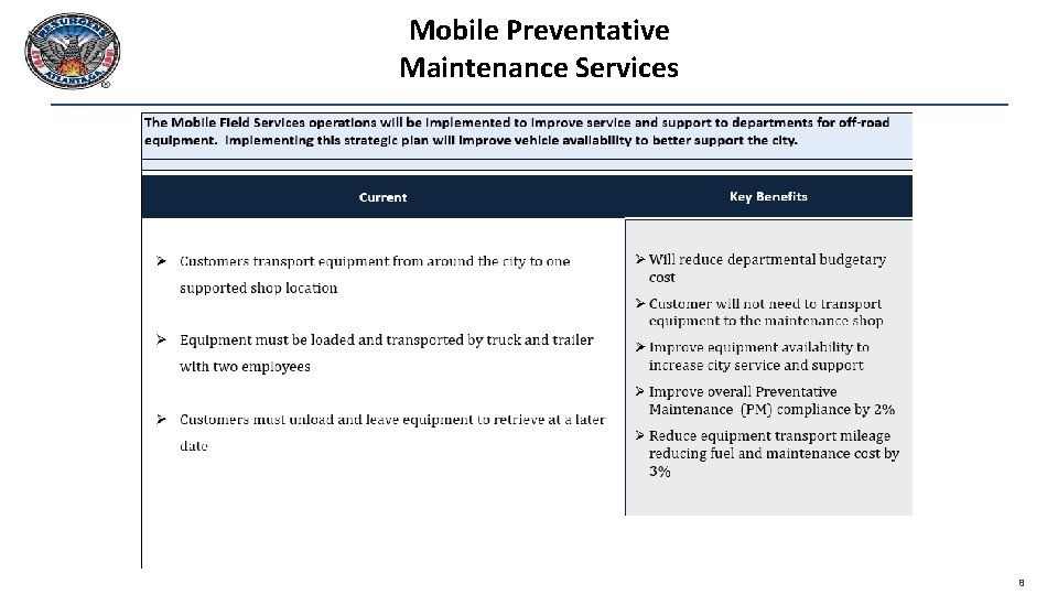 Mobile Preventative Maintenance Services 8 