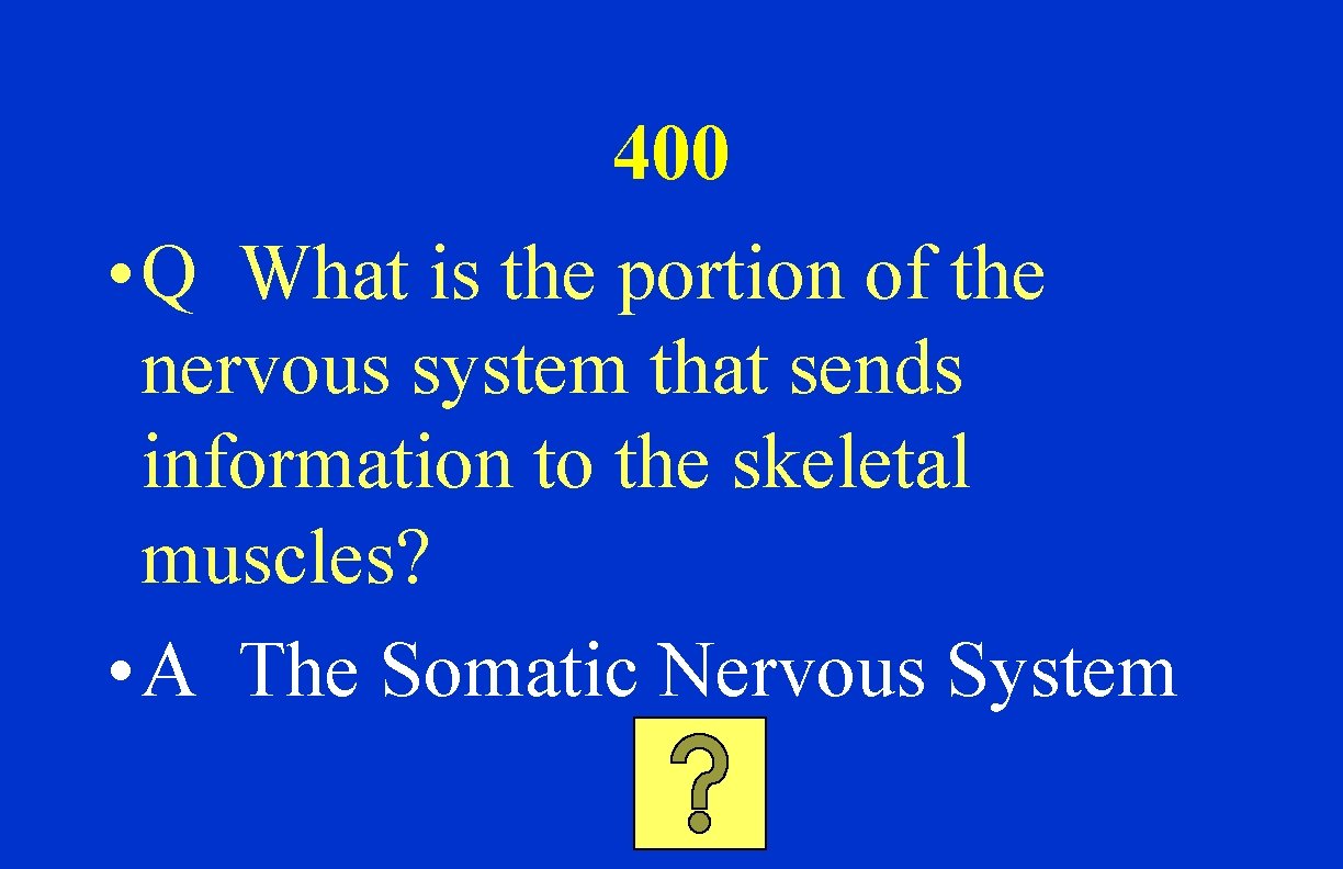 400 • Q What is the portion of the nervous system that sends information