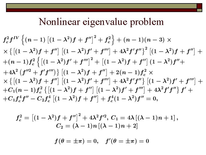 Nonlinear eigenvalue problem 