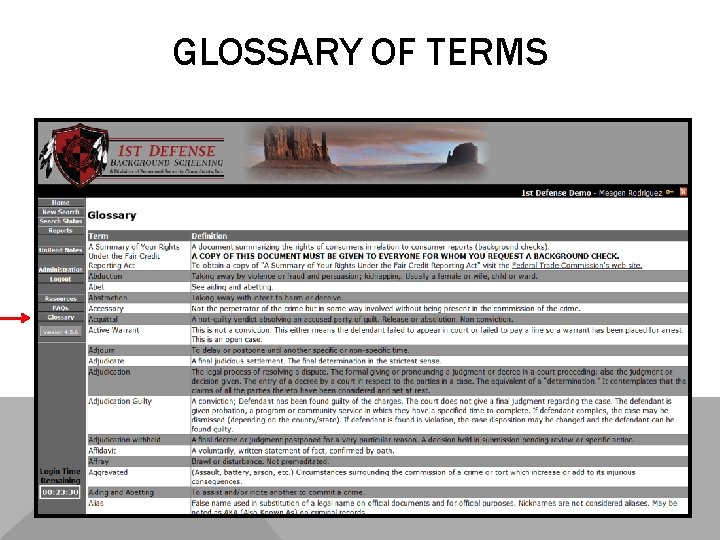GLOSSARY OF TERMS 