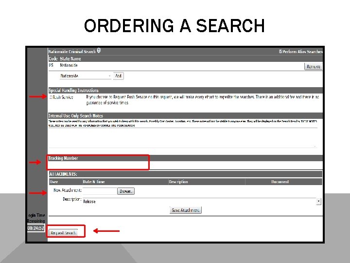 ORDERING A SEARCH 