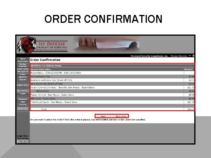 ORDER CONFIRMATION 