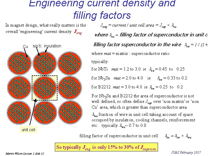 Engineering current density and filling factors In magnet design, what really matters is the