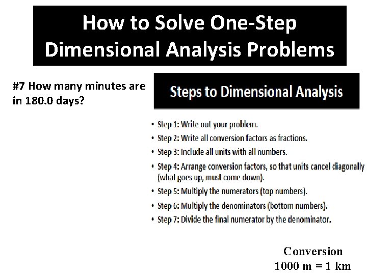How to Solve One-Step Dimensional Analysis Problems #7 How many minutes are in 180.