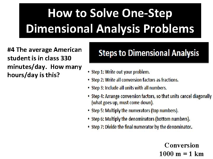 How to Solve One-Step Dimensional Analysis Problems #4 The average American student is in
