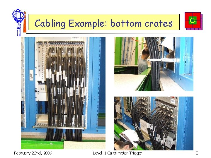 Cabling Example: bottom crates February 22 nd, 2006 Level-1 Calorimeter Trigger 8 