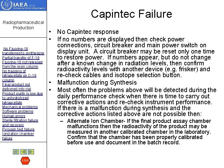 Capintec Failure Radiopharmaceutical Production No Fluorine-18 transferred to synthesizer Partial transfer of F-18 Fluorine-18