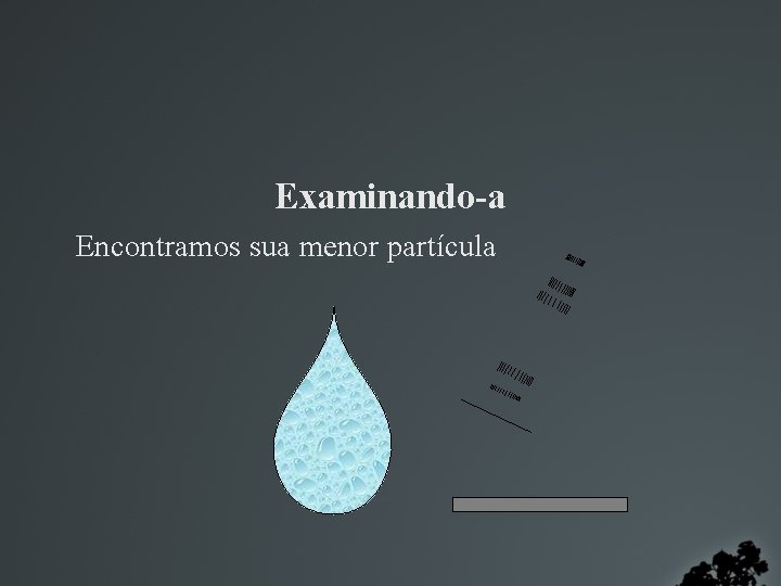 Examinando-a Encontramos sua menor partícula 