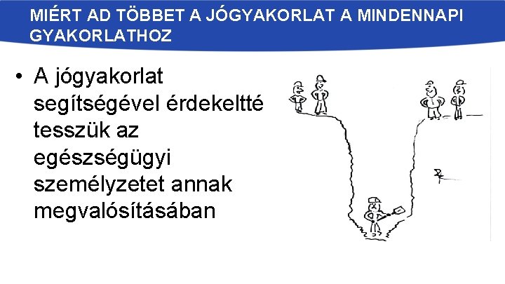 MIÉRT AD TÖBBET A JÓGYAKORLAT A MINDENNAPI GYAKORLATHOZ • A jógyakorlat segítségével érdekeltté tesszük
