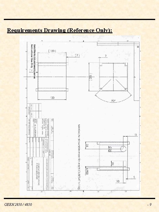 Requirements Drawing (Reference Only): GEEN 2850 / 4850 -9 