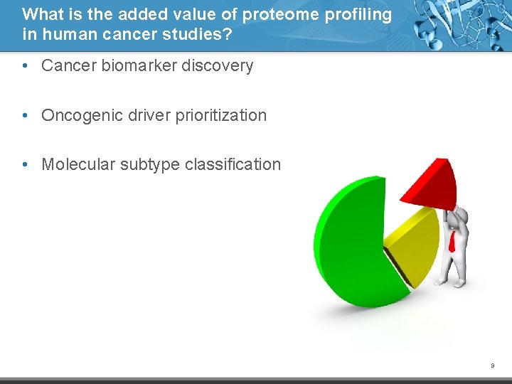 What is the added value of proteome profiling in human cancer studies? • Cancer
