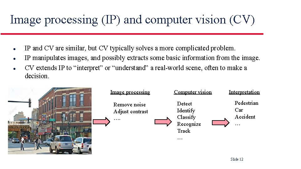 Image processing (IP) and computer vision (CV) l l l IP and CV are Image processing (IP) and computer vision (CV) l l l IP and CV are