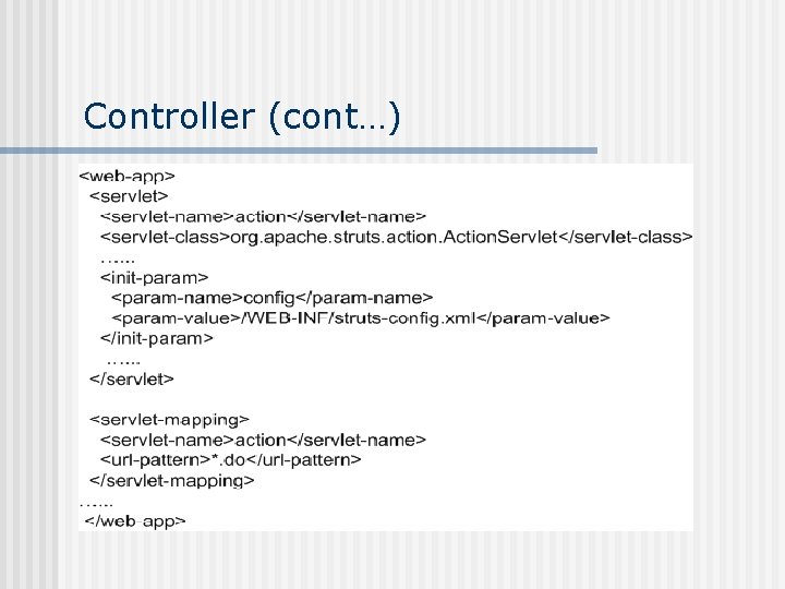 Controller (cont…) Controller (cont…)