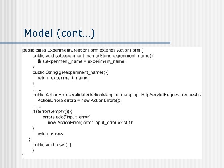 Model (cont…) Model (cont…)
