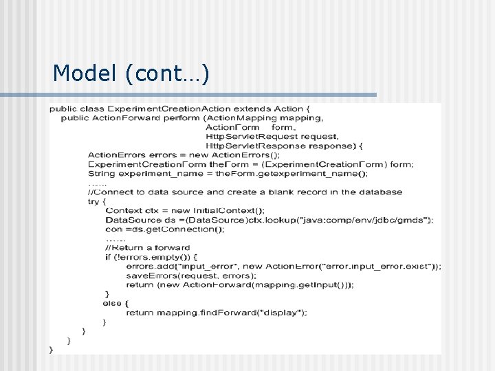 Model (cont…) Model (cont…)