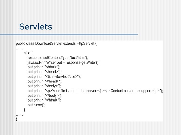 Servlets Servlets
