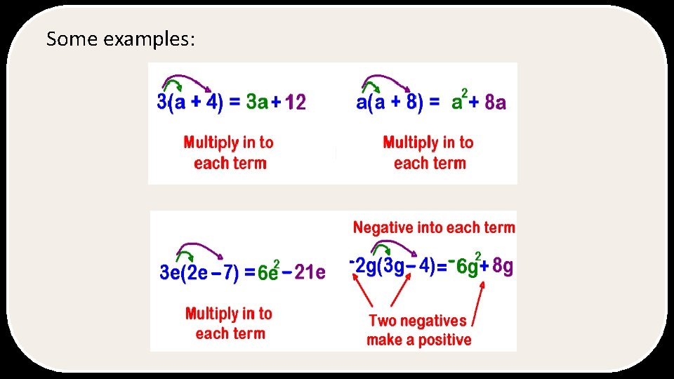 Some examples: Some examples: