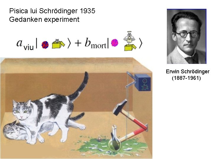 Pisica lui Schrödinger 1935 Gedanken experiment Erwin Schrödinger (1887 -1961) 