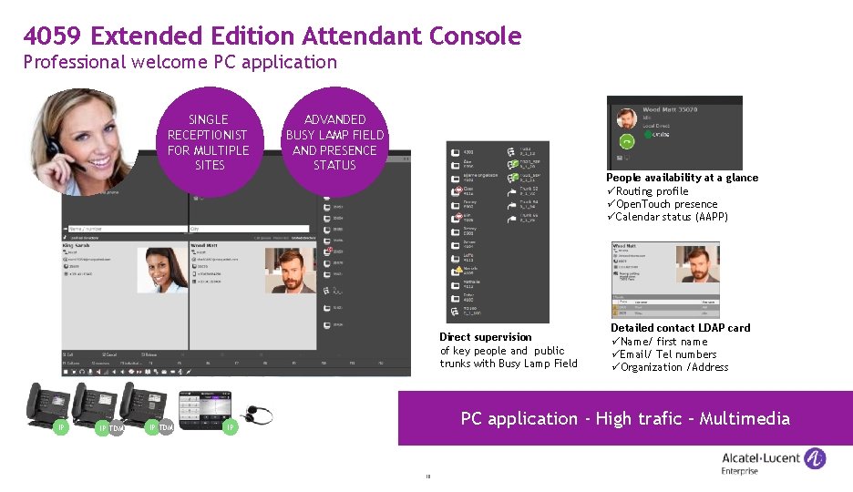 4059 Extended Edition Attendant Console Professional welcome PC application SINGLE RECEPTIONIST FOR MULTIPLE SITES