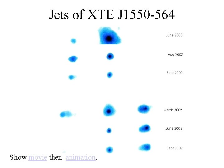 Jets of XTE J 1550 -564 Show movie then animation. 