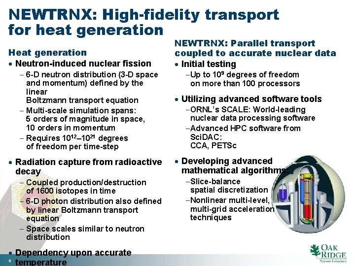 NEWTRNX: High-fidelity transport for heat generation Heat generation · Neutron-induced nuclear fission - 6