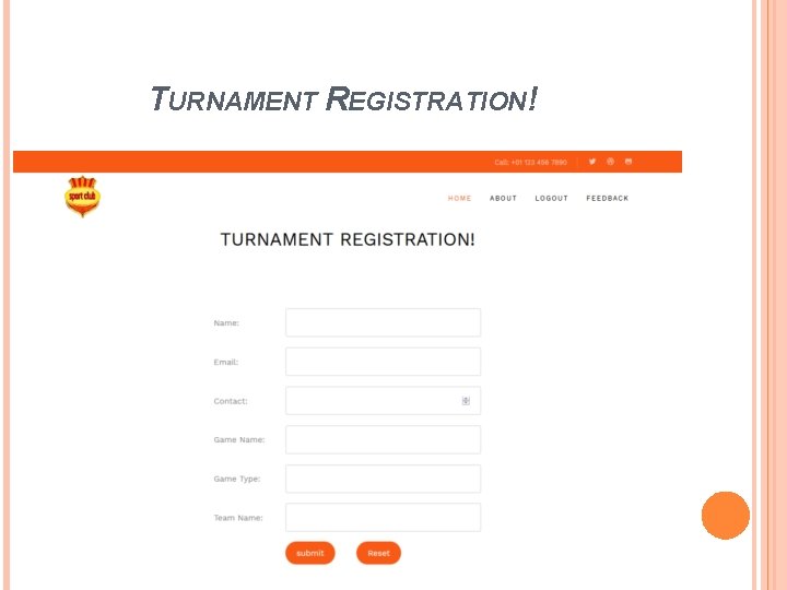 TURNAMENT REGISTRATION! 