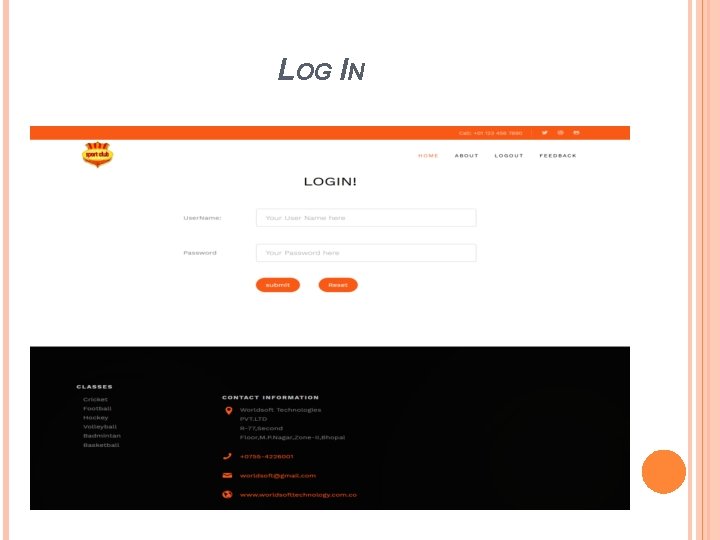 LOG IN LOG IN