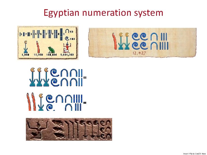 Egyptian numeration system Insert Photo Credit Here 