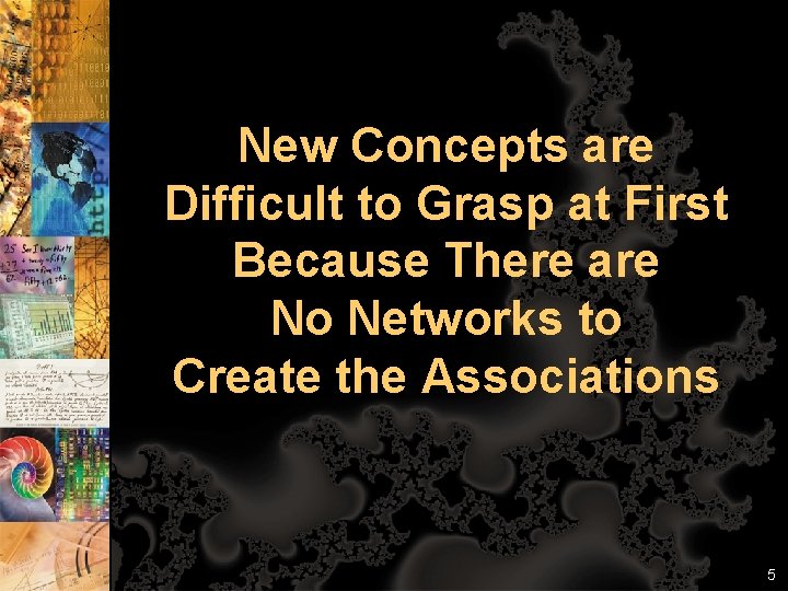 New Concepts are Difficult to Grasp at First Because There are No Networks to