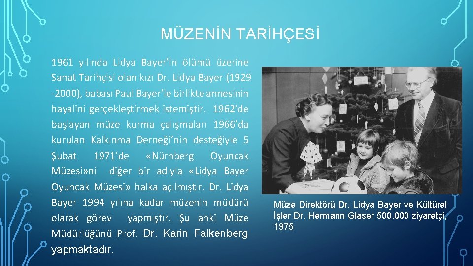 MÜZENİN TARİHÇESİ 1961 yılında Lidya Bayer’in ölümü üzerine Sanat Tarihçisi olan kızı Dr. Lidya