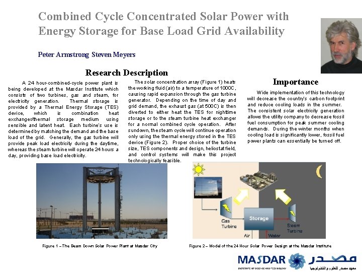 Combined Cycle Concentrated Solar Power with Energy Storage for Base Load Grid Availability Peter