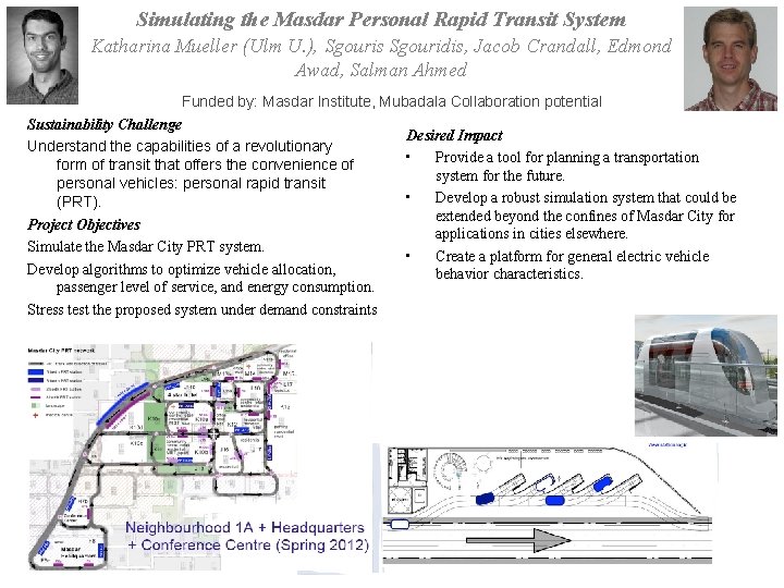 Simulating the Masdar Personal Rapid Transit System Katharina Mueller (Ulm U. ), Sgouris Sgouridis,