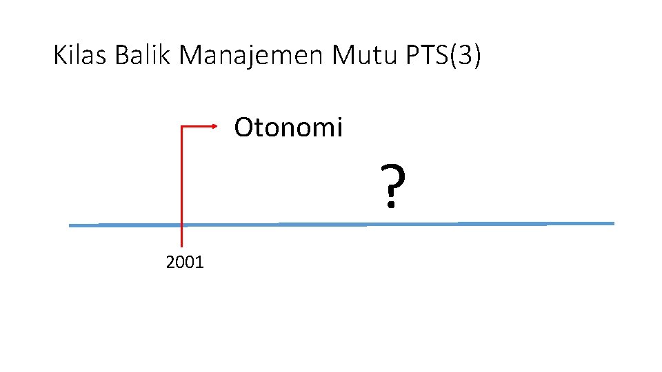 Kilas Balik Manajemen Mutu PTS(3) Otonomi ? 2001 