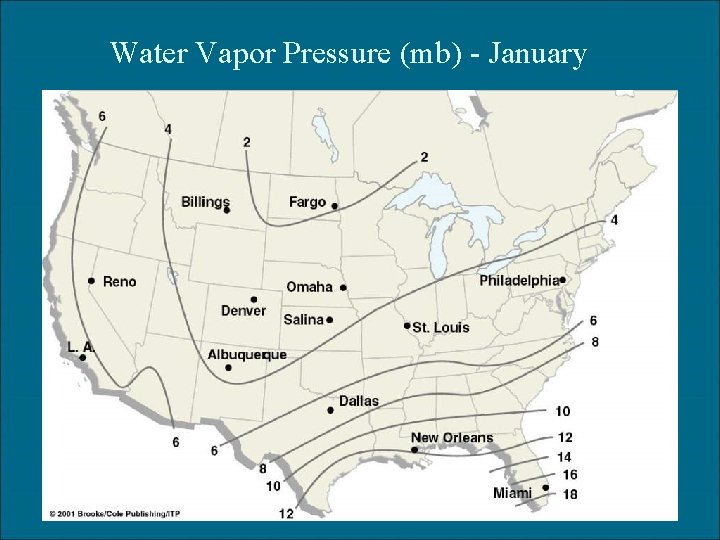 Water Vapor Pressure (mb) - January 